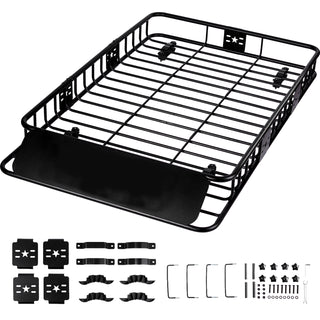 Roof Rack Cargo Basket, 64' x 39' x 6' Rooftop Cargo Carrier with Extension, Heavy-duty 200 LBS Capacity Universal Roof Rack Basket, Luggage Holder for SUV, Truck, Vehicle