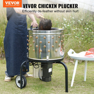 20" Automatic Chicken Plucker Machine | 500W Feather Plucker with Stainless Steel Drum