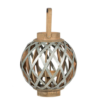 Decorative Lantern with Handle, Wooden Lantern for Indoor Outdoor