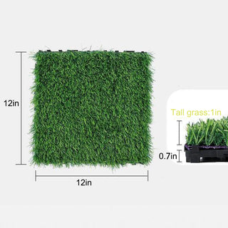 Artificial Lawn 36pcs Interlocking Artificial Grass Tiles For Patio, Balcony, Backyard, Artificial Turf Floor, 12x12 inches,Green