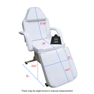 Adjustable 3-Section Tattoo Chair for Client – 72" Esthetician Facial Bed, Lash & Spa Chair for Salon, White
