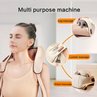 Shoulder and Neck Massager with Heat – Deep Tissue Electric Shiatsu Massage, Wireless, for Neck, Back, Shoulders & Legs – Ideal Pain Relief Gift

