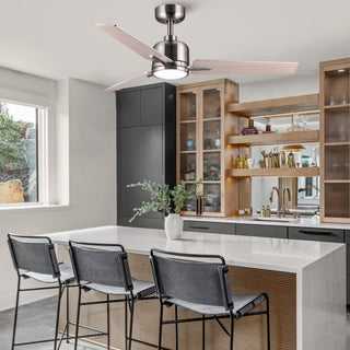 48' Brushed Nickel Lowe Profile Ceiling Fan with Light