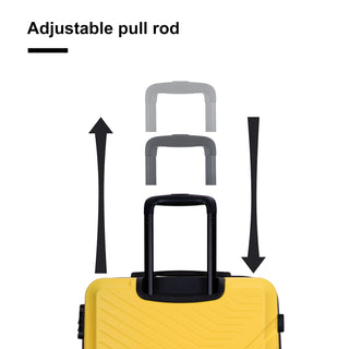 ABS Lightweight 3 Piece Luggage Sets with Spinner Wheels and TSA Lock in Yellow (20/24/28)