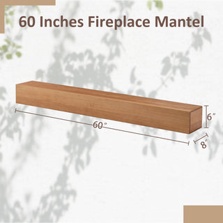 60'' Fireplace Mantel Wooden Wall Mounted Floating Shelf 8' Deep