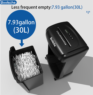 Large Capacity Heavy Duty Document Shredder 19-Sheet Cross-Cut Paper/Credit Card Shredder with 7.93 Gallon Pullout Wastebasket & 4 Castor