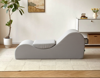 Solace Chaise Lounge Chair Relaxation, Ergonomic Design with Soft Yet Firm High-Density Foam Core, Removable Machine-Washable Cover, Grey