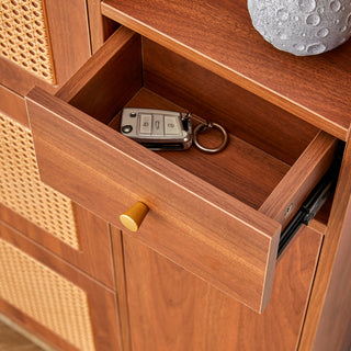 Modern Minimalist Storage Cabinet – Japanese Rattan Shoe Cabinet, Bed Top Cabinet, Small Home Furniture for Corridors and Living Rooms (GZ-DI-03)