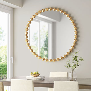 Beaded Round Wall Mirror 36'D