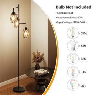 67'' Tree-Shaped Floor Lamp with 3 Lights – Foot Switch Included & Easy Assembly