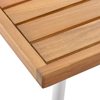 K&K 4-Piece Boho Rope Patio Furniture Set – Outdoor Furniture with Acacia Wood Table, Deep Seating & Thick Cushions for Backyard, Porch, Balcony – Beige