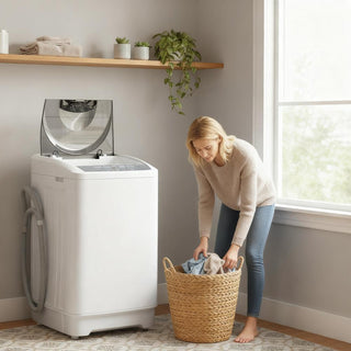 Full Automatic Portable Compact Washer | 8 Programs, 6 Water Levels for Apartment/RV