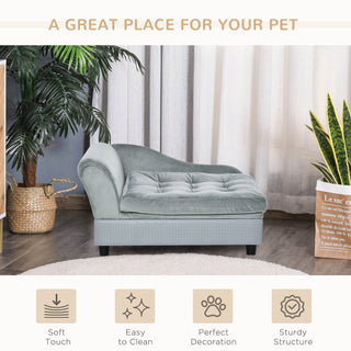 PawHut Luxury Fancy Dog Bed for Small Dogs with Hidden Storage – Small Dog Couch with Soft 3" Foam, Cushy Sofa Bed for Puppies and Little Breeds, Modern Pet Furniture, Gray