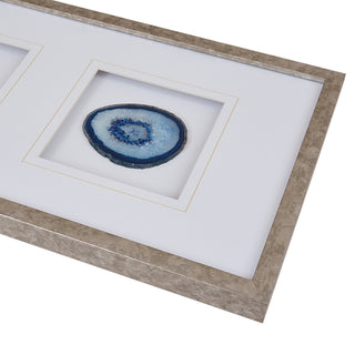 Genuine blue agate stone framed wall art, view 7