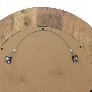 Mango Wood & Aluminium Fitted Round Mirror – Stylish Wall Mirror for Home Decor