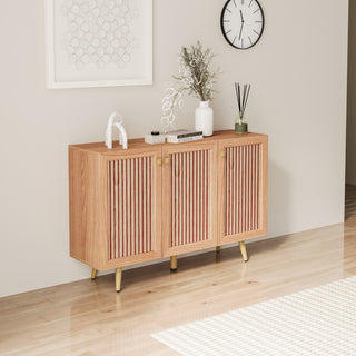 Storage Cabinet with Three Doors, Wood Sideboard Buffet with Adjustable Shelf, Coffee Bar Cabinet, Kitchen Buffet Cupboard - 46.85''W x 13.5''D x 30.7''H