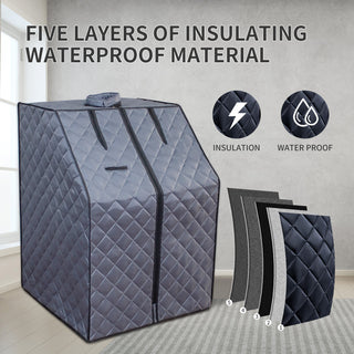 Sojourner Portable Home Sauna - Steam Sauna Tent with Heater, Chair, Remote, Personal Spa for Relaxation