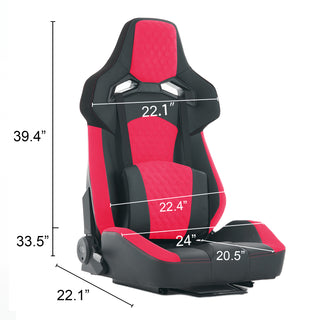  Universal Reclinable Racing Seat | PVC Bucket Style Simulator Chair with Adjustable Lock Slide