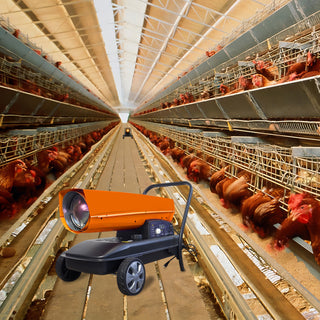 Portable 125,000 BTU Kerosene/Diesel Forced Air Heater with Thermostat | Heavy-Duty Torpedo Heater for Jobsite, Garage & Farm