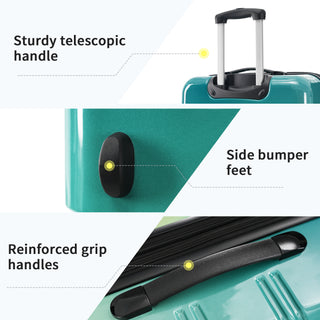 Hardshell Luggage Sets 3 Piece Gradient Color Expandable Suitcase with Spinner Wheels and TSA Lock Lightweight 20' 24' 28' Available,Green+Yellow