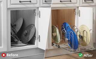 Pull out pot and pan lid organizer, view 3