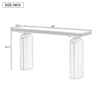 U_STYLE Chic, Elegant and Luxurious Acacia Veneer Console Table,Suitable for Entryway, Hallway, Living Room, Foyer, Corridor