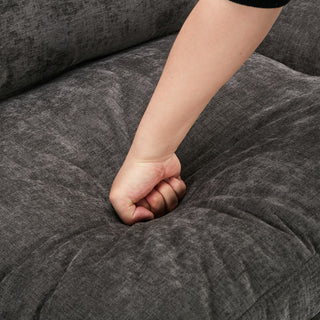 Modern 102.4" Beige Corduroy Sofa - Deep Seat Plush Cloud Couch