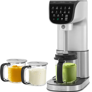 11-in-1 Automatic Ice Cream Maker Machine with 3 Family-Sized Pints – Make Gelato, Sorbet, Milkshakes, Mix-Ins, Brushless Motor, Dishwasher Safe, One-Touch Storage & Recipes (Silver)
