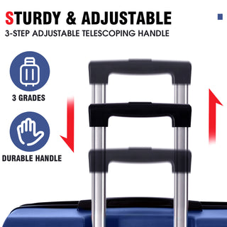 Luggage Sets 3 Piece, Expandable Hard shell ABS Suitcases with Double Spinner, Travel luggage Set with TSA Lock (20/24/28inch, Blue)