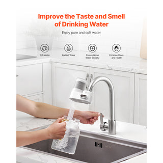 Faucet Mount Water Filter Sink Water Purifier for Kitchen Vertical White