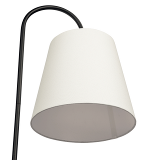 Seoul Black Floor Lamp | Rotary Switch, Wood Table, & Metal Base