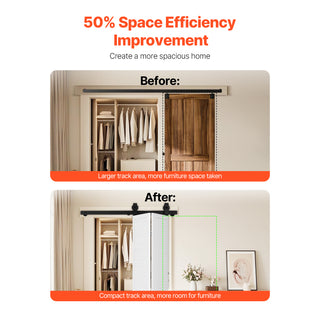 MAX-STRENGTH KINETIC-ENTRY ENGINE] Bi-Folding Sliding Barn Door Hardware Kit | 40'' (3.3FT) "High-Velocity" Rail | For Two 18'' Door Panels | [TOTAL-CHASSIS SPACE-OPTIMIZATION