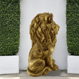 24” Lion Statue | Resin Outdoor Guardian Sculpture | Realistic Animal Decor for Villa, Garden, Park & Resort | Patriotic Independence Day Home & Courtyard Decoration