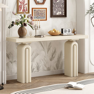 U_STYLE Chic, Elegant and Luxurious Acacia Veneer Console Table,Suitable for Entryway, Hallway, Living Room, Foyer, Corridor