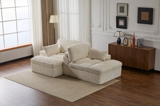 Oversized Double Chaise Lounge - Luxury Cloud Sofa Bed, White