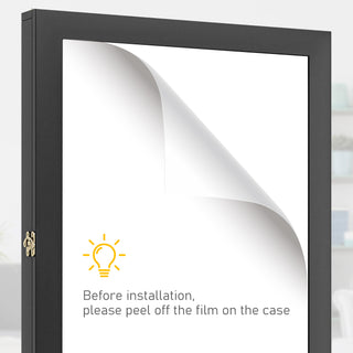 HOMCOM 24' x 32' Jersey Display Case, Wall-Mounted Memorabilia Acrylic Shadow Box with Hanger, Black