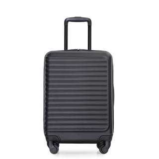 Lightweight 20' Carry On Luggage Suitcase with Spinner Wheels, Black ABS
