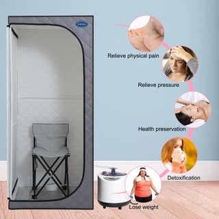 Full Size Portable Steam Sauna Tent | Home Spa w/ Steam Generator, Remote Control & Fast Heating