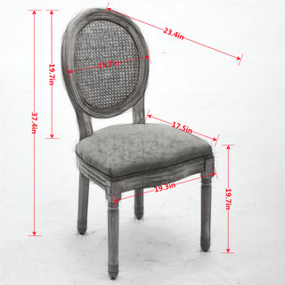 French Style Dining Chair Set of 2, Cream