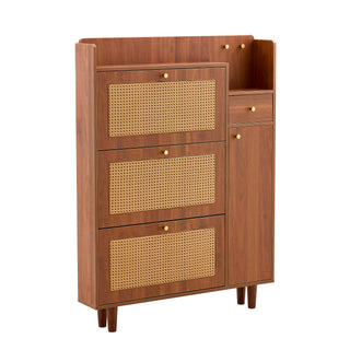 Modern Minimalist Storage Cabinet – Japanese Rattan Shoe Cabinet, Bed Top Cabinet, Small Home Furniture for Corridors and Living Rooms (GZ-DI-03)