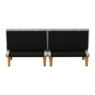 Corduroy fabric, wooden legs convertible sofa bed (Color:Grey)