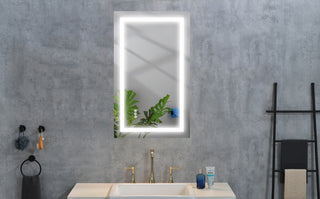 40 x 28 Inch LED Bathroom Mirror with Front and Backlight, Wall Mounted Vanity Mirror, Anti-Fog, Memory, 3 Colors, Stepless Dimmable