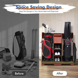 Wood Freestanding Adjustable Multi-Use Golf Shelf