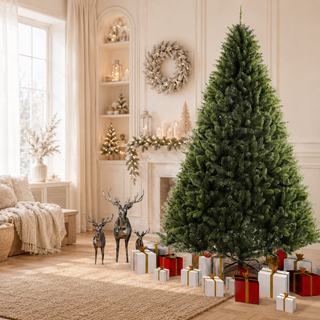 7.5ft Christmas Tree Artificial Full Xmas Trees,Green, for Holiday,Home,Office,Party Decoration, 2070 Branch Tips Metal Hinges & Foldable Base