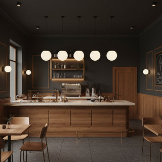 10 inch Diameter Etched White Glass Globe Integrated LED Pendant