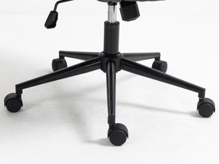 Mid Back Office Chair - Ergonomic PU Leather Desk Task Chair with Wheels, Armrests, and 40° Reclining Back (Brown)