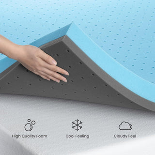 Queen Mattress Topper, 3 Inch Gel Infused Memory Foam Mattress Topper, Cooling Mattress Pad for Pressure Relief Back Pain, CertiPUR-US Certified