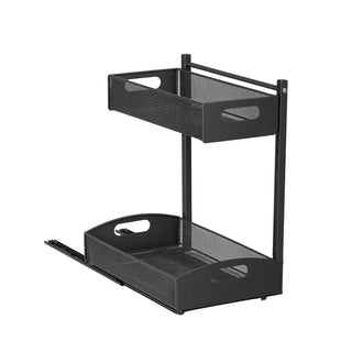 2-pack 2-tier pull out under sink organizer black, view 11
