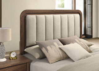 Mid-century modern queen bed in walnut, view 3