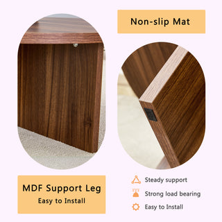 Versatile Round Coffee Table – Walnut-Finished MDF, Modern Minimalist Nordic Style, 31.5" Diameter

